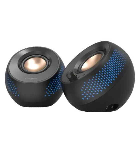 Sistem audio CREATIVE PEBBLE X USB-C 2.0 Speakers w/Bluetooth 5.3, RGB Lighting, Aux, black