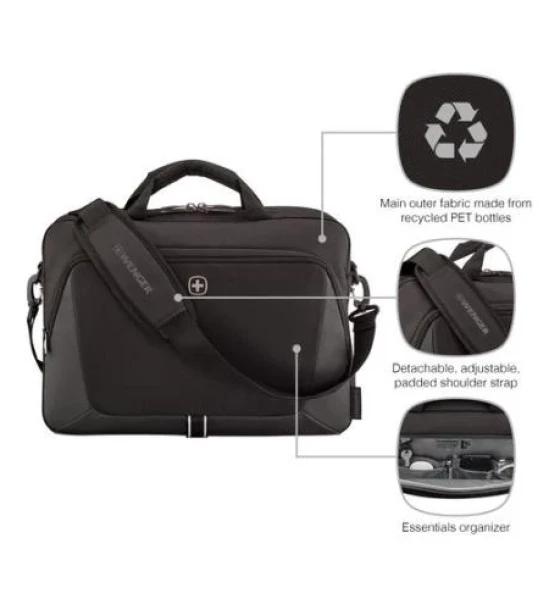 Geanta laptop Wenger, XE Brief 16, 16 inch Laptop Briefcase with Tablet Pocket, Black