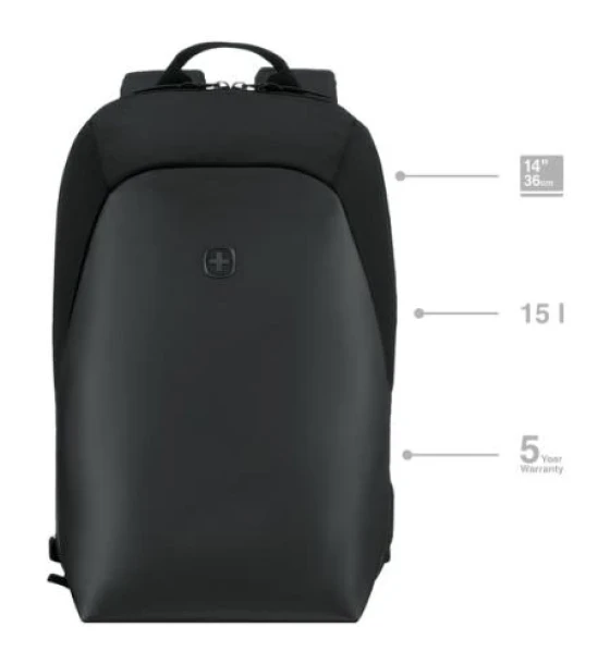 Geanta laptop Wenger UrbanOne Light Backpack, 14 inch Laptop Backpack, Black