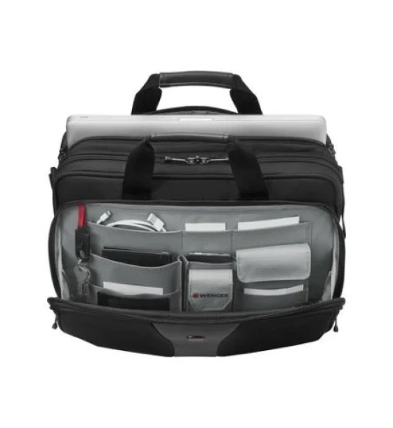 Geanta laptop Wenger Legacy 16 inch Double Gusset Computer Case, Black/Gray