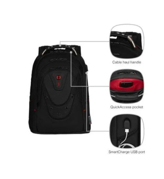 Geanta laptop Wenger, Ibex Deluxe 16 inch Laptop Backpack, Black