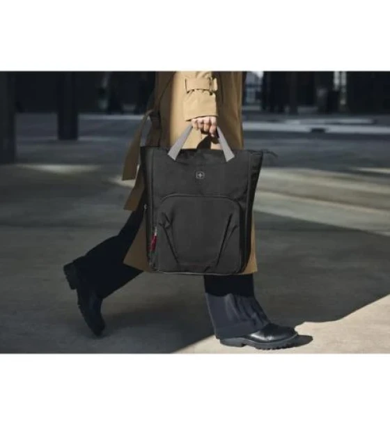 Geanta laptop Wenger Motion Vertical Women's Tote 15.6 inchLaptop with Tablet Pocket Black