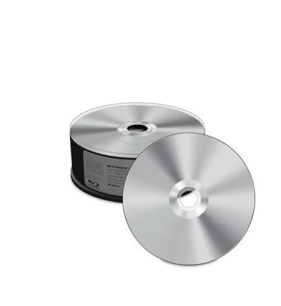 Suport TV si Monitor MediaRange BD-R 25GB, 6x speed, shiny silver, unprinted/blank, wide sputtered, Cake 25