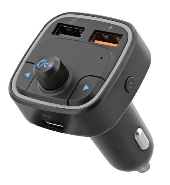 Accesoriu telefoane TNB Bluetooth FM transmitter + hands free kit and fast charge - Black
