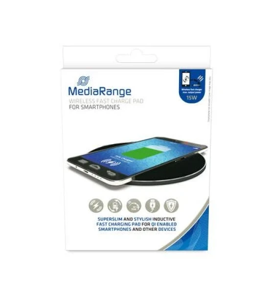 Accesoriu telefoane MediaRange Wireless fast charge pad 15W for smartphones, black