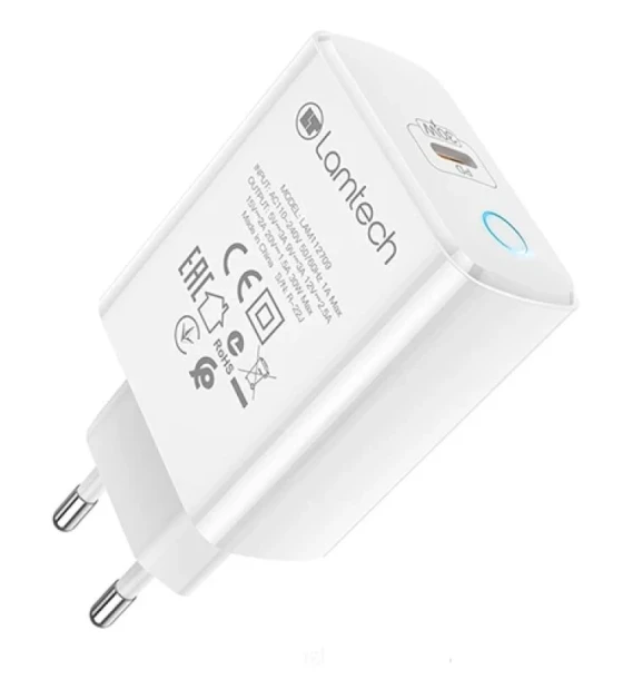 Incarcator retea Lamtech PD 30W 1xUSB Type-C Alb
