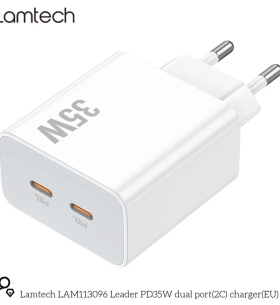 Incarcator retea Lamtech QC3.0 PD 35W 2xUSB Type-C Alb
