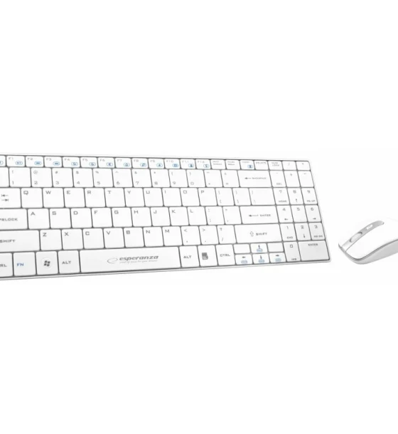 Tastatura Combo mouse+tastatura wireless Esperanza Liberty EK122K 800-1600dpi 99 taste Alb