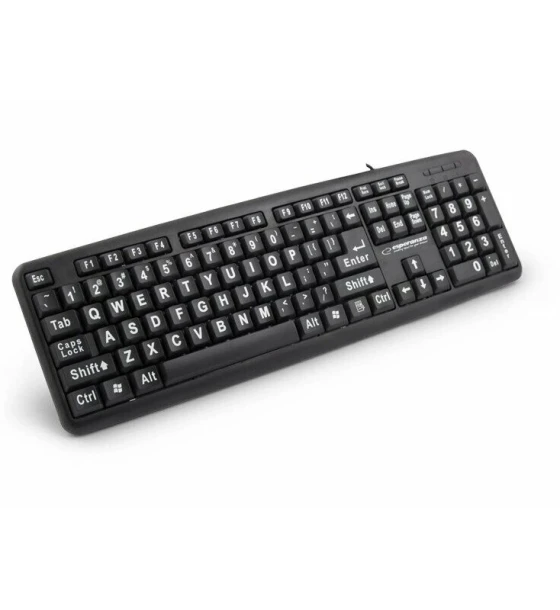 Tastatura pentru seniori Esperanza Florida EK129 pentru seniori 104 taste largi Negru
