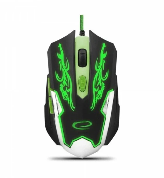 Mouse Optic Gaming Esperanza Cyborg EGM405 2400dpi 1.5m Usb Negru/Verde