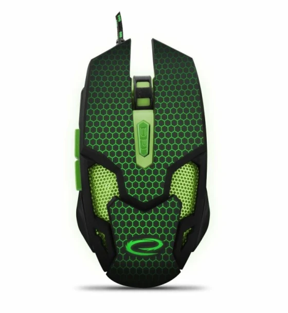 Mouse optic cu fir Esperanza Cobra EGM207G 6 butoane Usb 2400dpi Negru/Verde