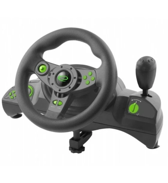 Controlere, Volane si Casti gaming Volan cu pedale Esperanza Nitro EGW102 PC/PS3 Usb Negru/Verde