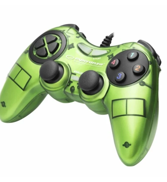 Controlere, Volane si Casti gaming Gamepad Esperanza Fighter EGG105G cu vibratii Usb PC Verde