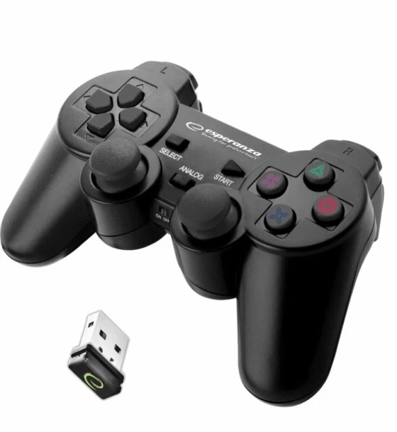 Controlere, Volane si Casti gaming Gamdepad Esperanza Gladiator EGG108K cu vibratii Wireless PC/PS3 Negru