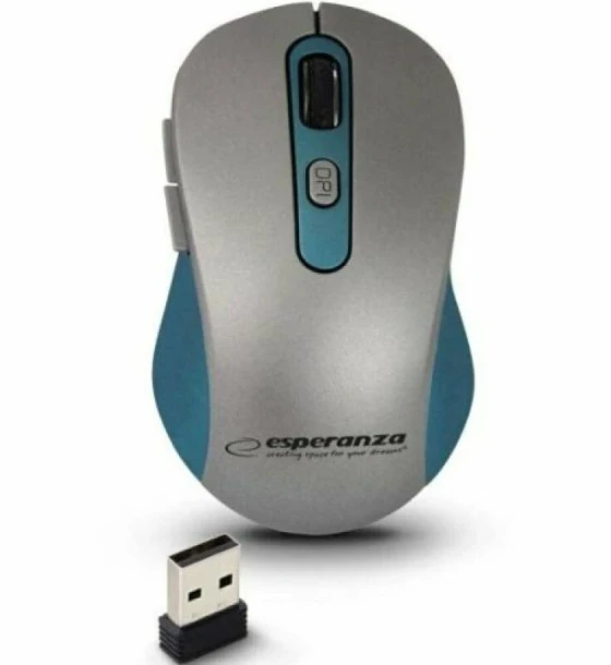 Mouse optic wireless Esperanza Adara EM131B 6 butoane Usb 1600dpi Gri/Albstru