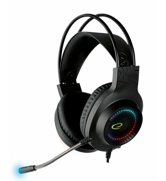 Casca Casti gaming cu microfon Esperanza Courser EGH7100 RGB stereo 1.5m Negru/Verde