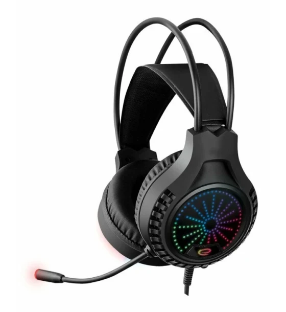 Casca Casti gaming cu microfon Esperanza Aviator EGH5000 RGB stereo 1.5m Negru/Verde