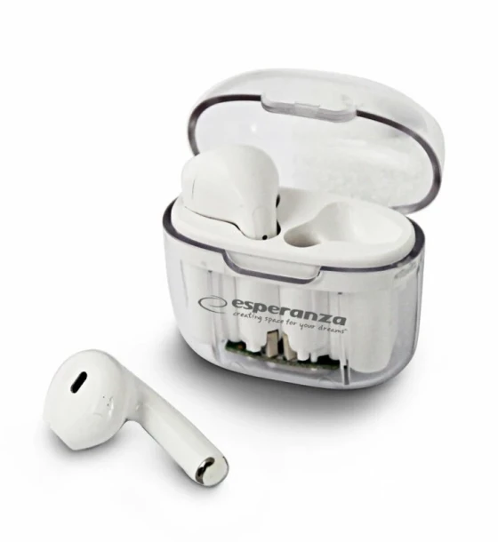 Casca Casti Wireless cu microfon Esperanza Anthe EH237W Bluetooth Touch control Alb