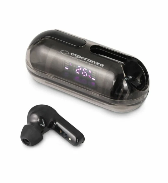Casca Casti True Wireless cu microfon Esperanza Daphnis EH239K Bluetooth Touch control Negru