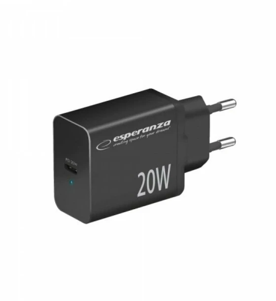 Incarcator de retea Esperanza EZC104K 20W Usb-C PD Negru