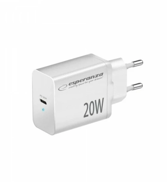 Incarcator de retea Esperanza EZC104W 20W Usb-C PD Alb