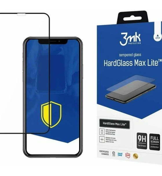 Folie de protectie 3mk HardGlass Max Lite pentru iPhone 11 Negru