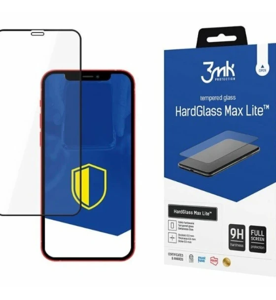 Folie sticla 3MK Hardglass Max Lite pentru iPhone 12 Pro Max Negru