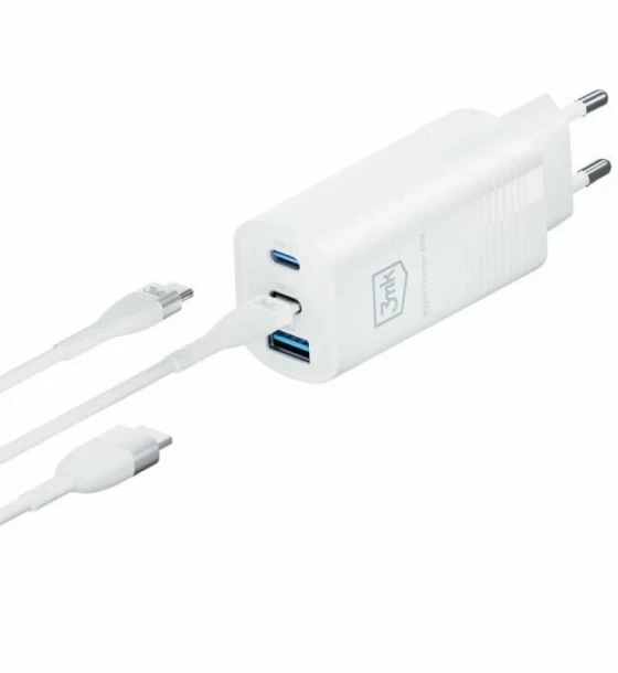 Incarcator Retea 3mk HyperCharger GaN Quick Charge 65W 1 X USB - 2 x USB Type-C Alb