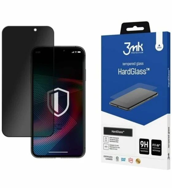 Folie de protectie 3mk HardGlass Max Privacy pentru iPhone 14 Pro Max Negru