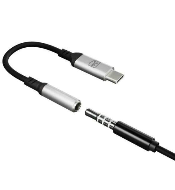 Accesoriu telefoane Adaptor audio 3mk USB-C la Jack 3.5 mm Gri/Negru