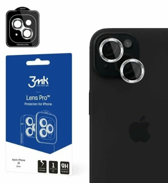 Folie de protectie camera 3mk Lens Protection Pro Silver pentru iPhone 15