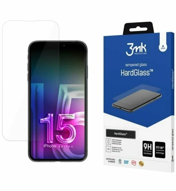 Folie de protectie 3mk HardGlass pentru iPhone 15 Pro Max Transparent