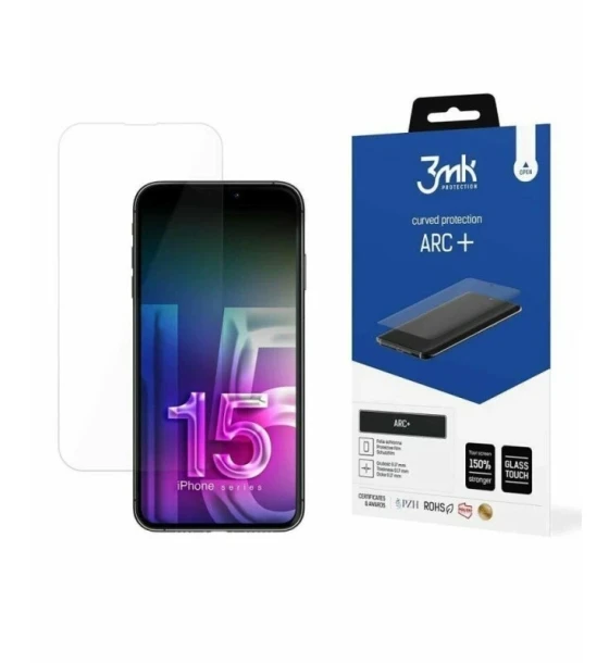 Folie de protectie 3mk ARC+ FlexibleGlass pentru iPhone 15 Pro