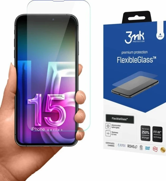 Folie de protectie 3mk FlexibleGlass pentru iPhone 15 Pro Max