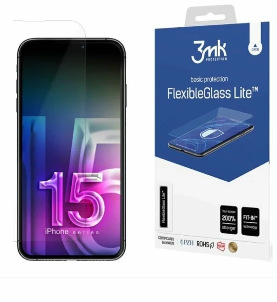 Folie de protectie 3mk FlexibleGlass Lite pentru iPhone 15 Pro Max