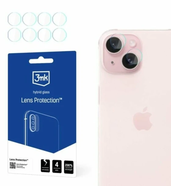 Folie de protectie camera 3mk Lens Protection pentru iPhone 15
