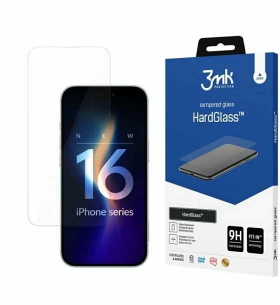 Folie de protectie 3mk HardGlass pentru iPhone 16 Plus