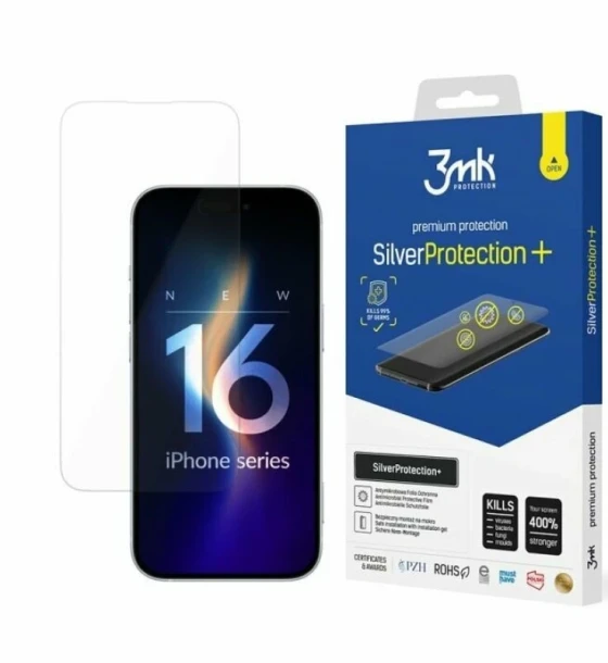 Folie de protectie 3mk SilverProtection+ pentru iPhone 16