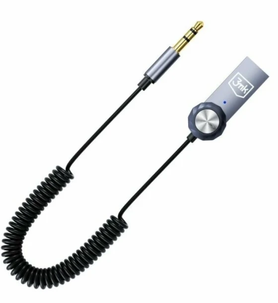 Accesoriu telefoane Adaptor audio 3mk cu microfon Bluetooth 5.4 Negru