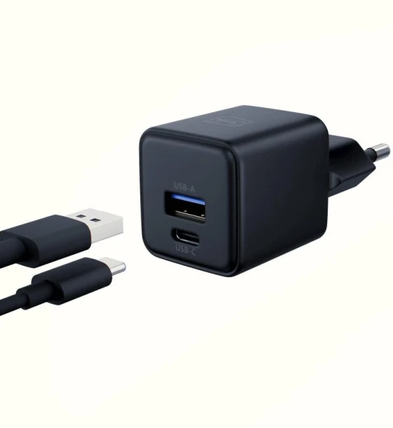 Incarcator Retea 3mk Hyper GaN Charger QC4+ PD PPS 1xUSB-A 1xUSB-C 20W Negru