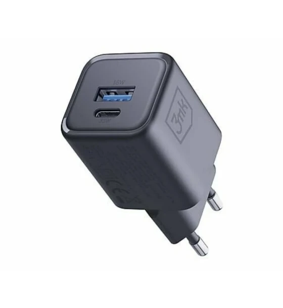 Incarcator Retea 3mk HyperCharger QC4+ PPS AFC FCP SCP 1xUSB-A 1xUSB-C 33W Negru