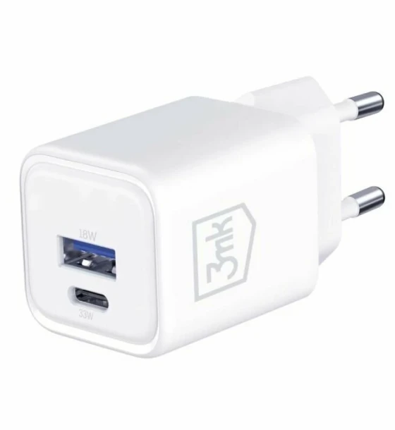 Incarcator Retea 3mk HyperCharger QC4+ PPS AFC FCP SCP 1xUSB-A 1xUSB-C 33W Alb