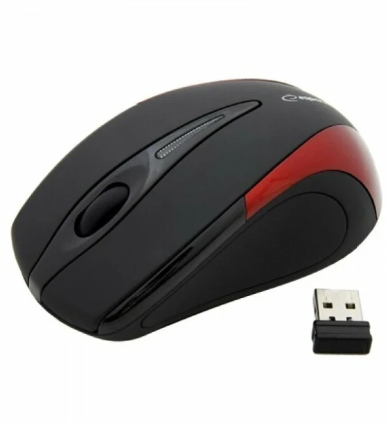 Mouse optic wireless Esperanza Antares EM101R 2.4GHz 3 butoane Usb 1000dpi Negru/Rosu
