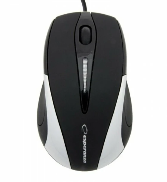 Mouse optic cu fir Esperanza Sirius EM102S 3 butoane Usb 1000dpi Negru/Argintiu