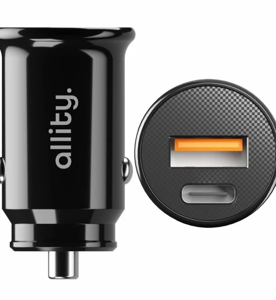Incarcator auto Allity ACC-100-30WAC 1x USB-C 1x USB-A 30W Negru