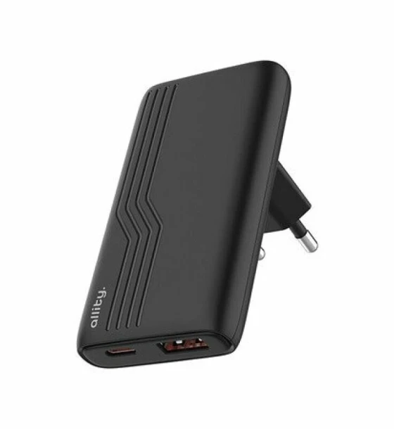 Incarcator Retea Allity ATC-02-65WAC GaN PD QC 1x USB-C + 1x USB-A 65W Negru