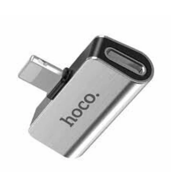 Accesoriu telefoane Adaptor Audio HOCO LS24 tip Lightning la Lightning / Lightning Argintiu