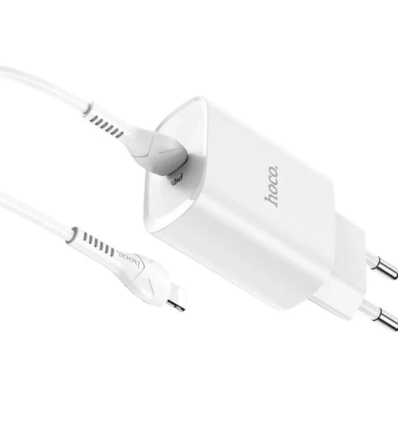 Incarcator Retea cu cablu Lightning HOCO N14 Quick Charge 20W 1 X USB Tip-C Alb