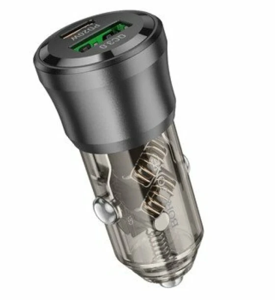Incarcator auto Borofone BZ25 Journey USB + Type C PD38W 3A Negru
