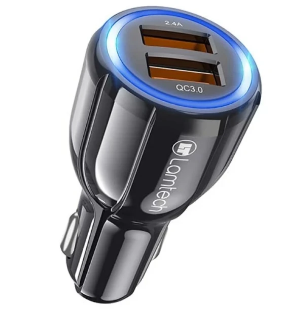 Incarcator auto Lamtech QC3.0 3.1A Negru